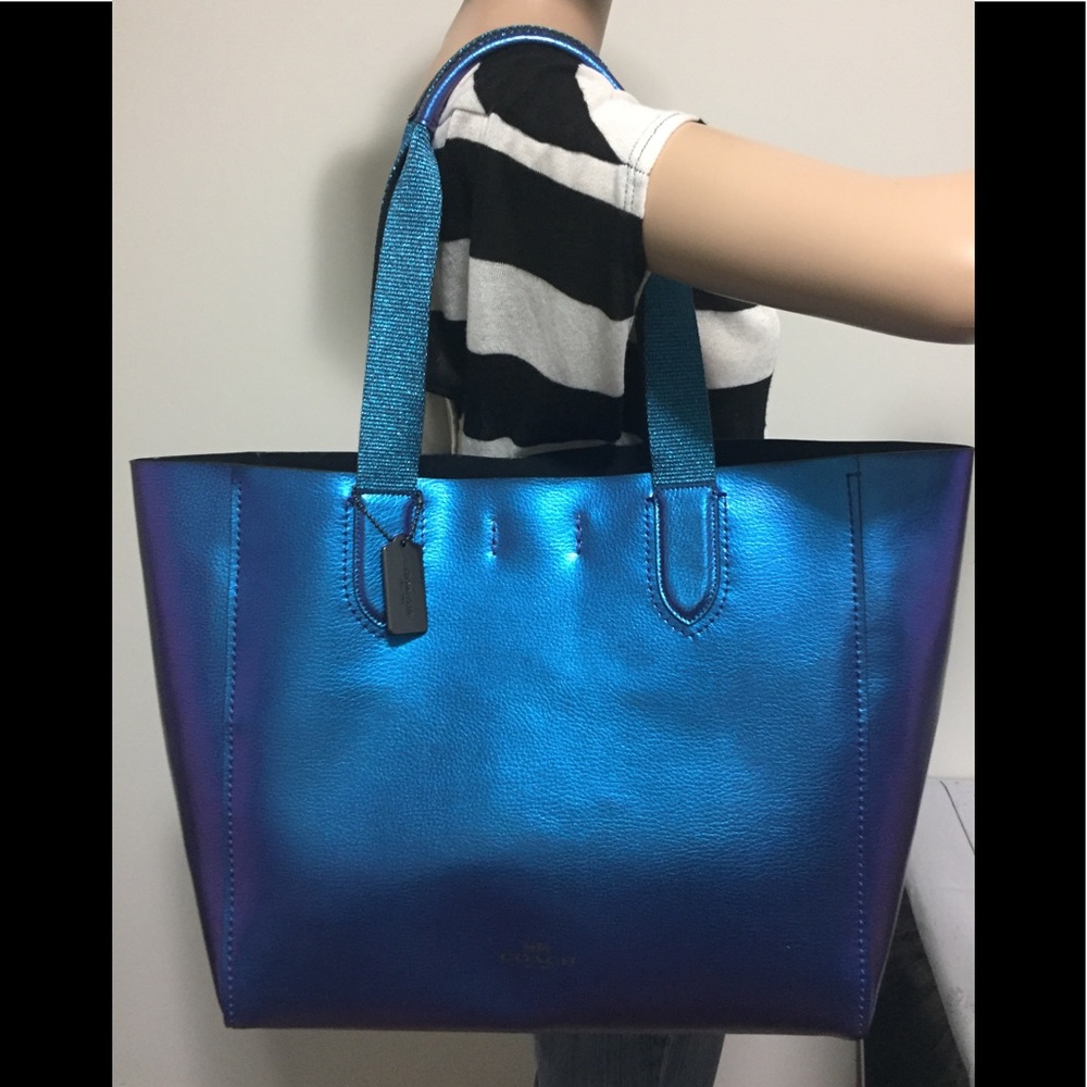 Coach Limited NASA Blue Hologram Leather Tote